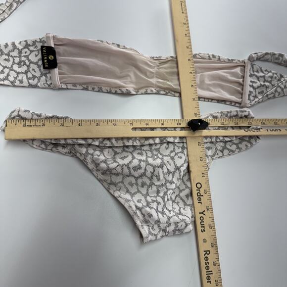 Valimare Bikini Swimsuit Womens Medium Gray Salinas Animal Bandeau Two Piece - Picture 10 of 11
